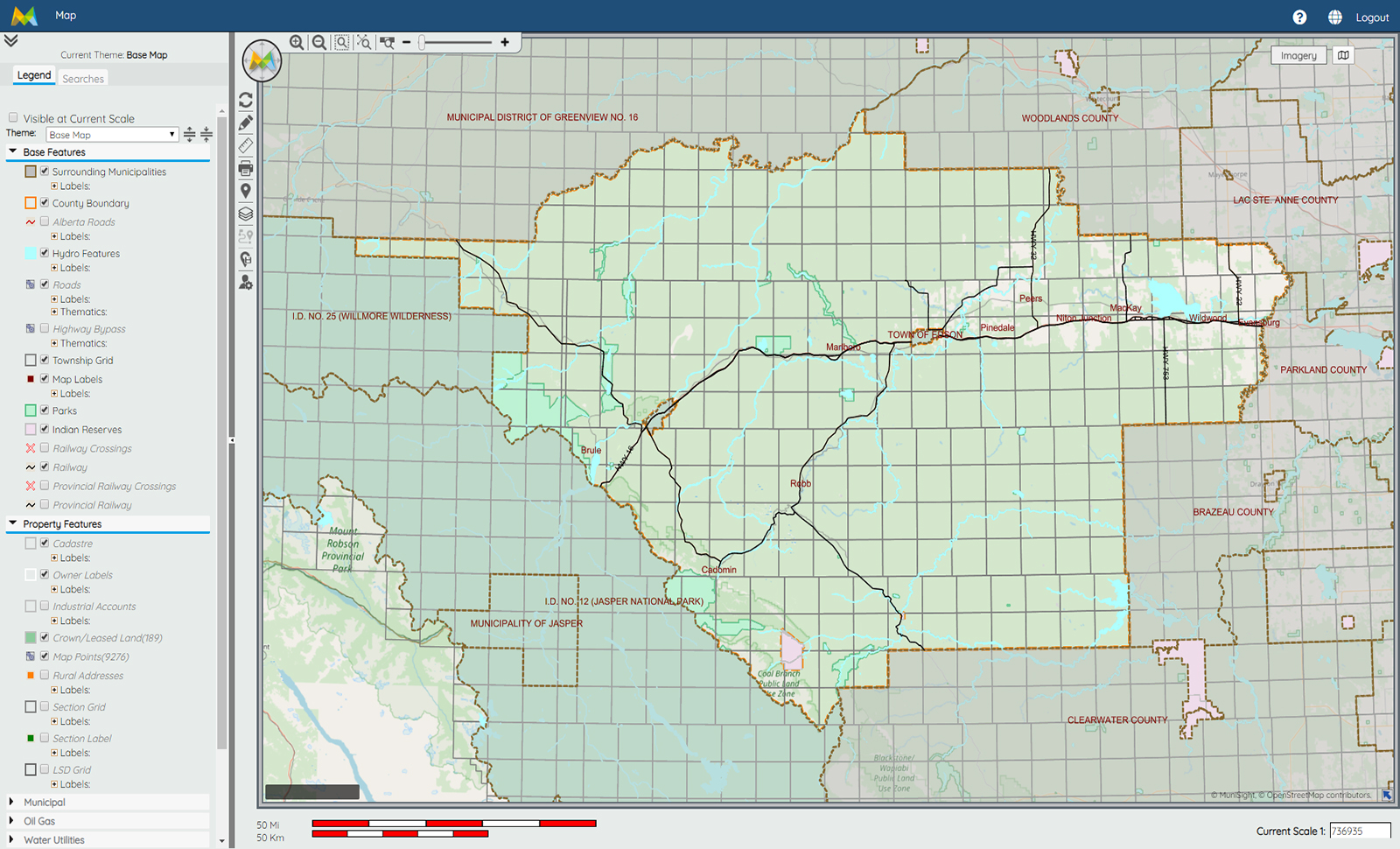 Yellowhead County Land Ownership Map County Maps - Yellowhead County