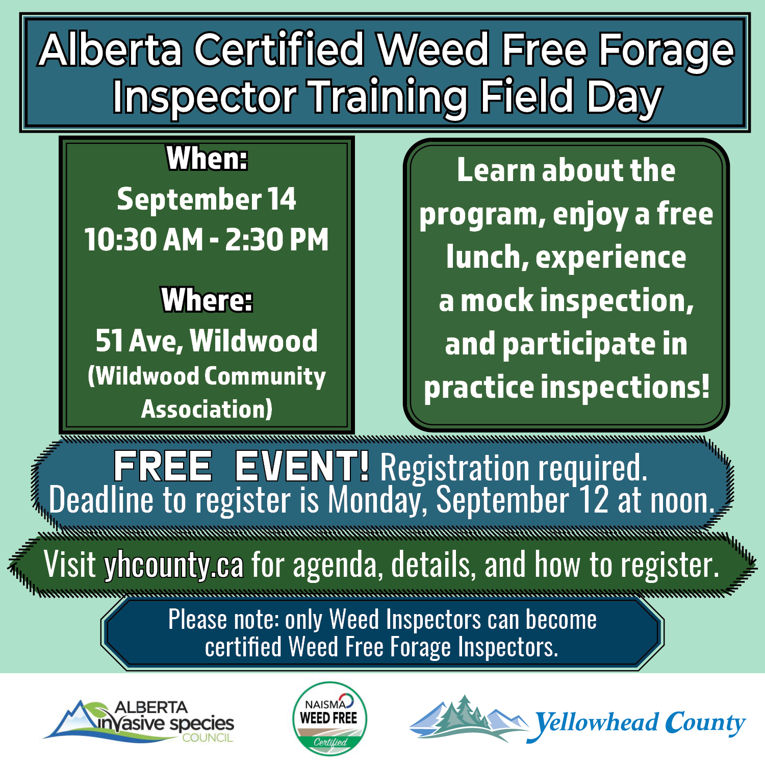 Alberta Certified Weed Free Forage Inspector Training Field Day